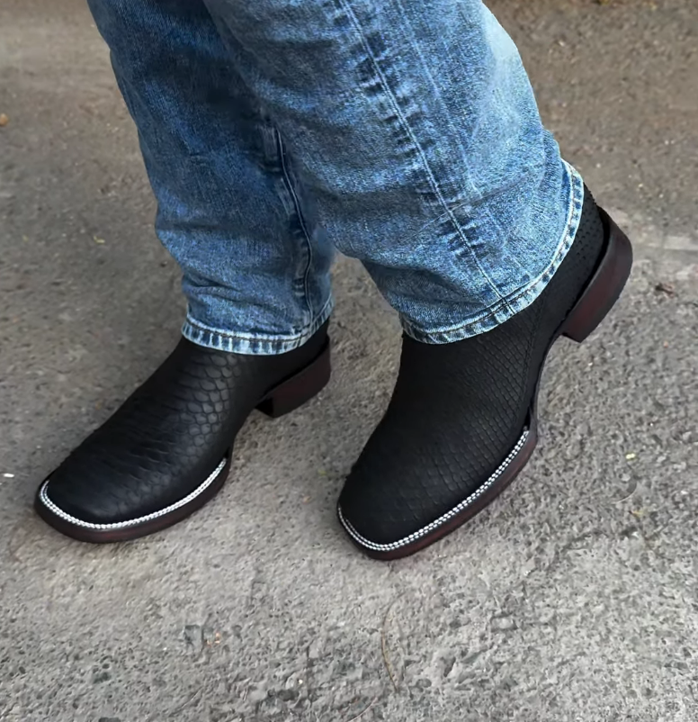 Black Python Cowboy Boots
