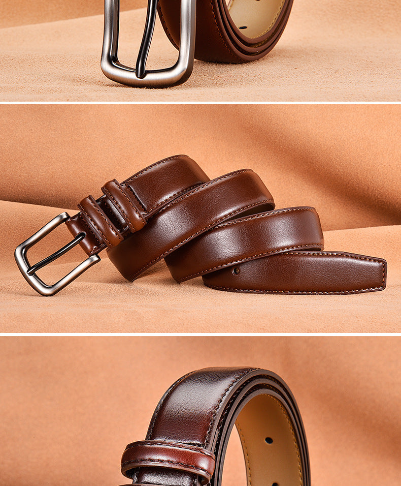Business Men's Leather Casual Pin Buckle Belt
