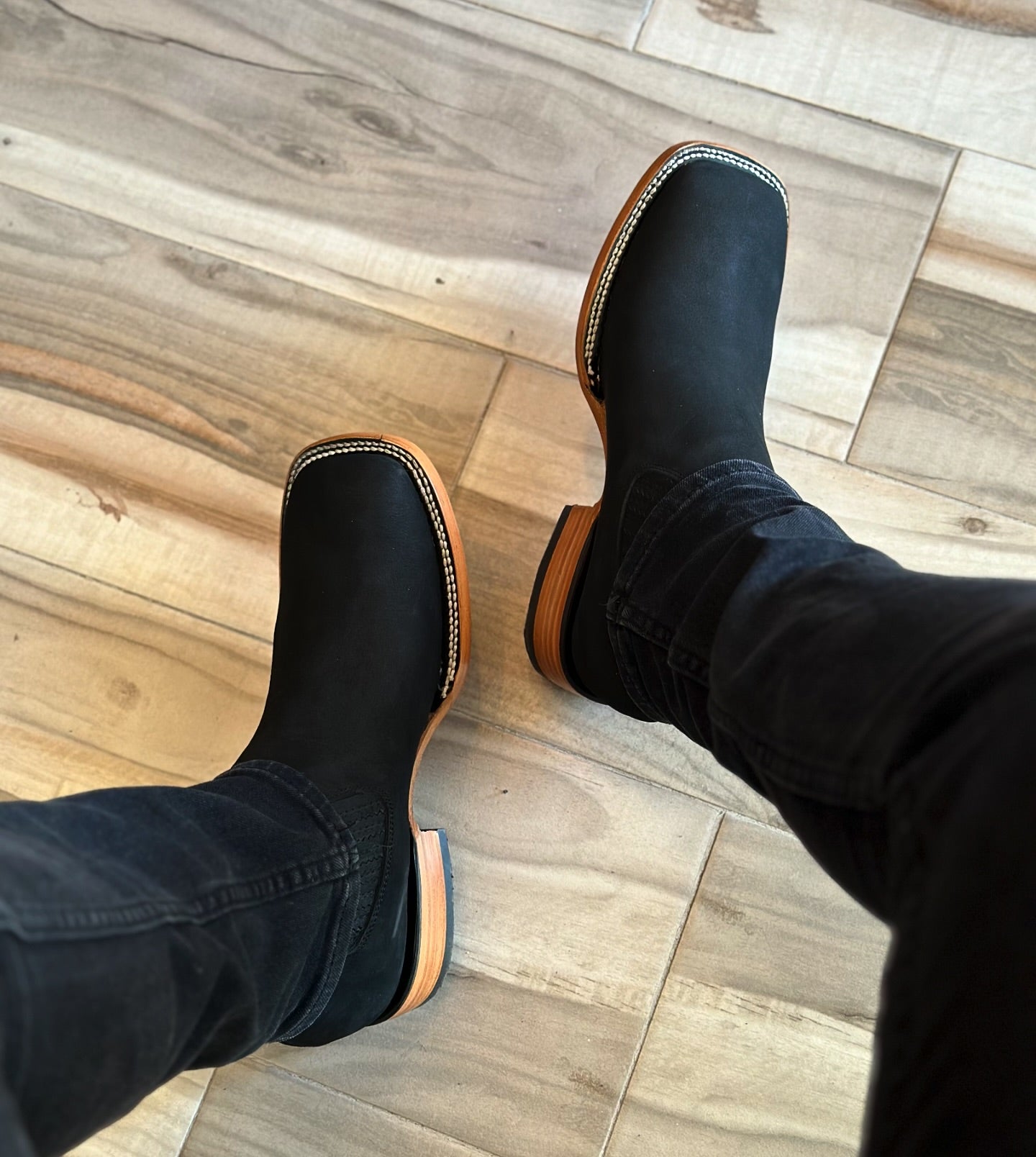 Men’s Short Ankle Boots Square Toe Handcrafted Rodeo Cowboy Boots