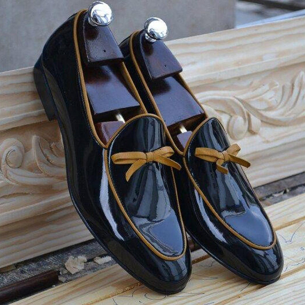 Handmade Black Patent Leather Loafers