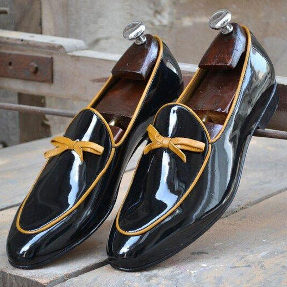 Handmade Black Patent Leather Loafers