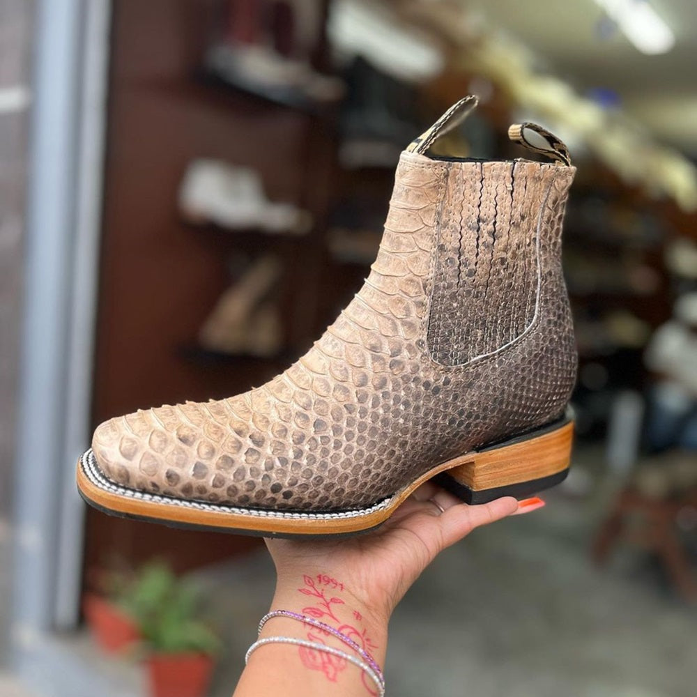 (Big Sale💥)2024 Men's Handmade Crocodile Leather Square Toe Chelsea Boots(Buy 2 Free Shipping✔️)