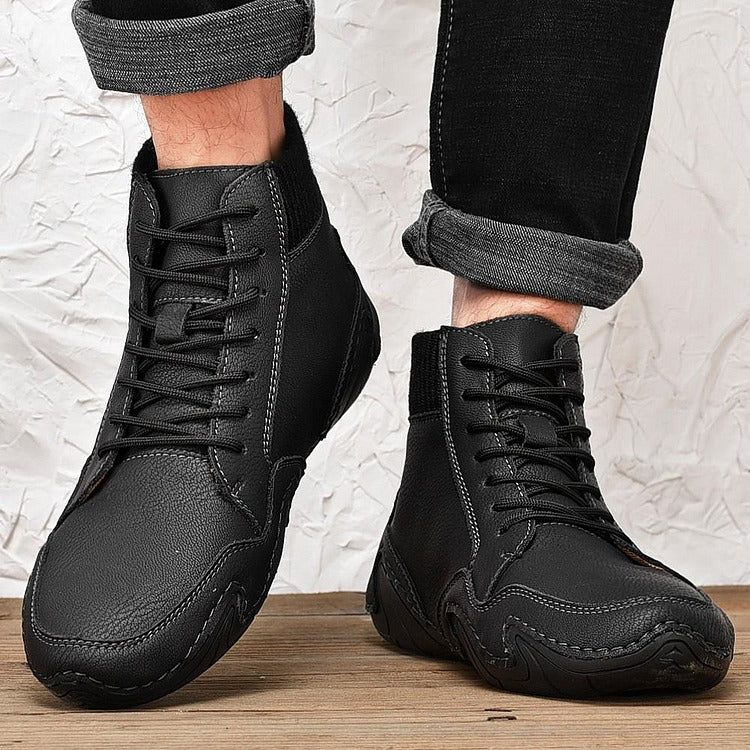Men's Handmade Leather Comfy Soft Sock Ankle Boots