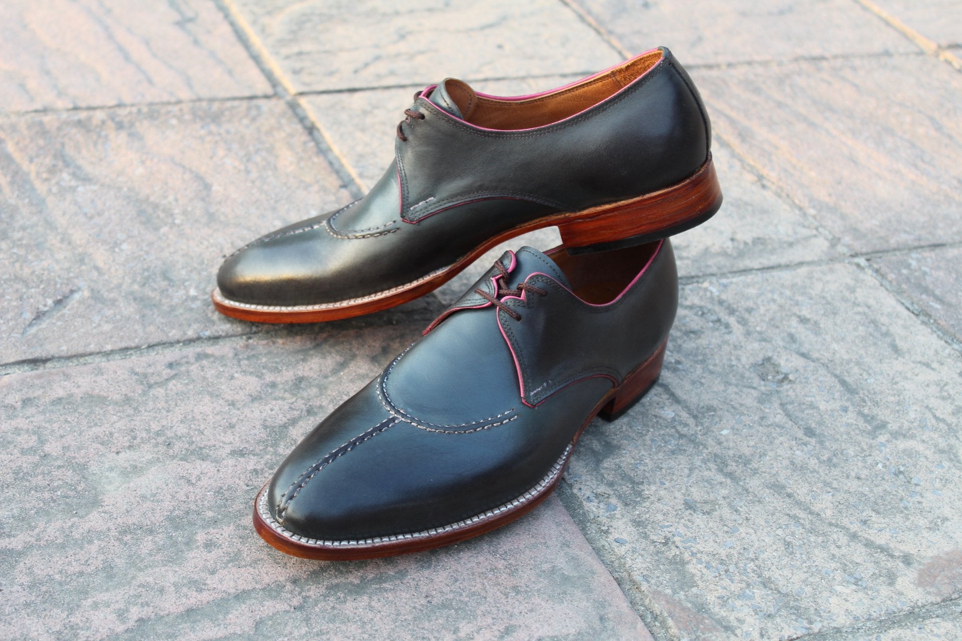 Gray Oxford Dress Lace up Shoes