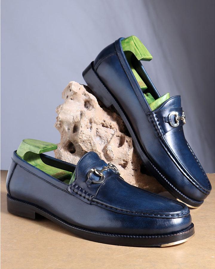Glossy Patina Horsebit Loafers