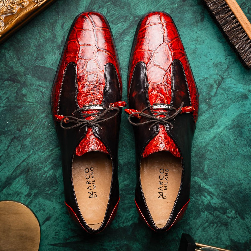 Cognac Alligator & Calfskin Dress Shoes
