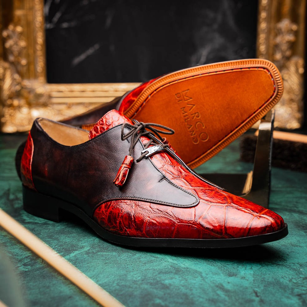 Cognac Alligator & Calfskin Dress Shoes