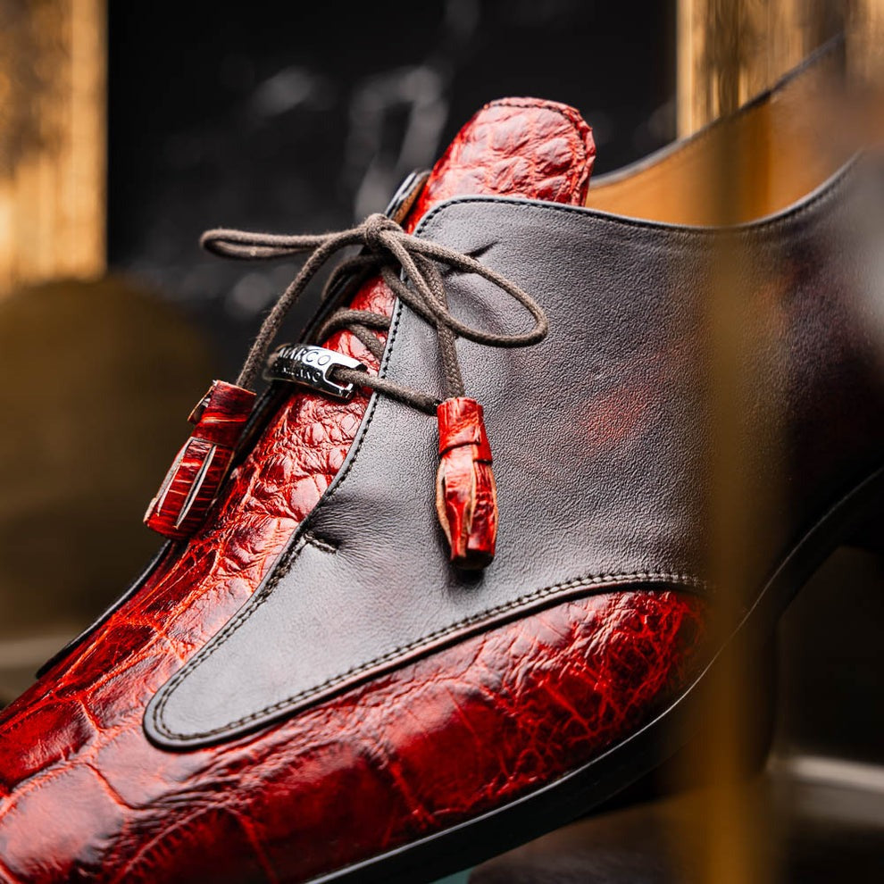 Cognac Alligator & Calfskin Dress Shoes