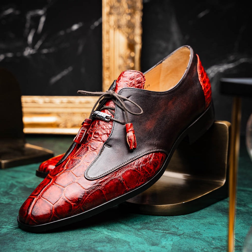 Cognac Alligator & Calfskin Dress Shoes