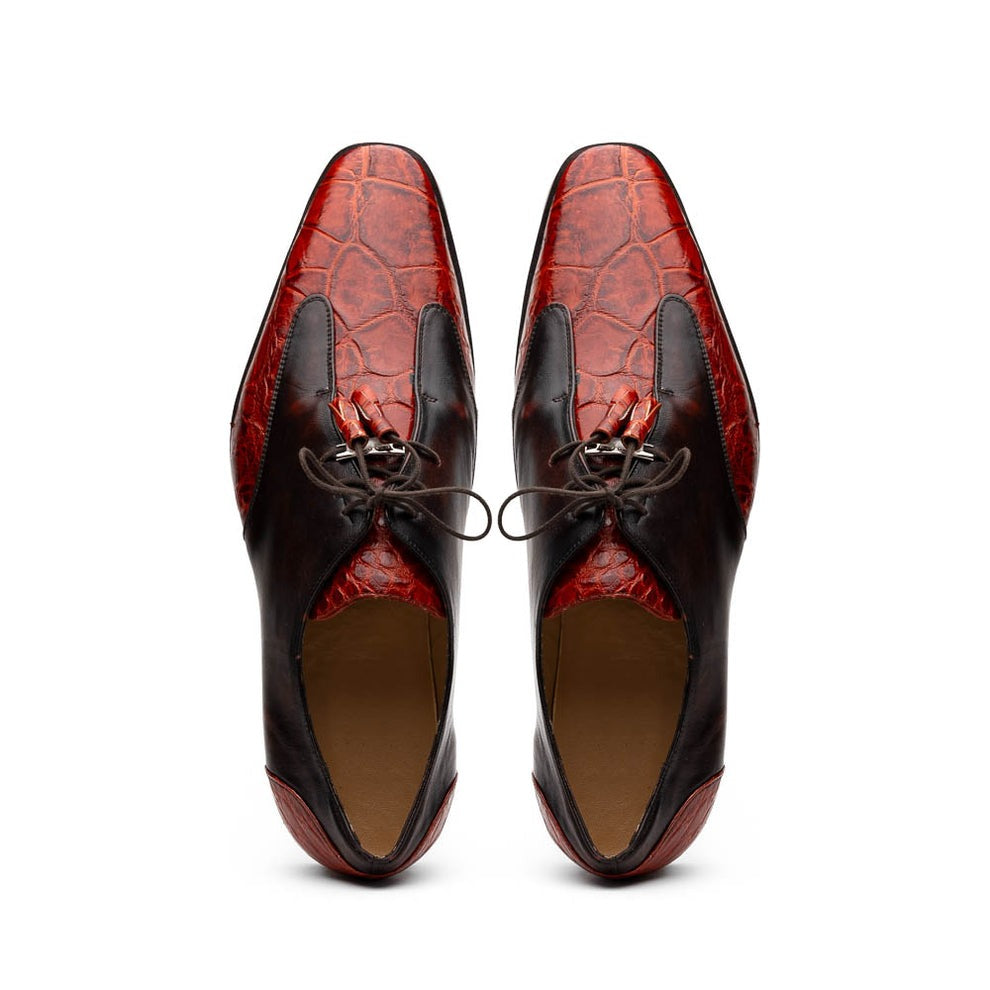 Cognac Alligator & Calfskin Dress Shoes