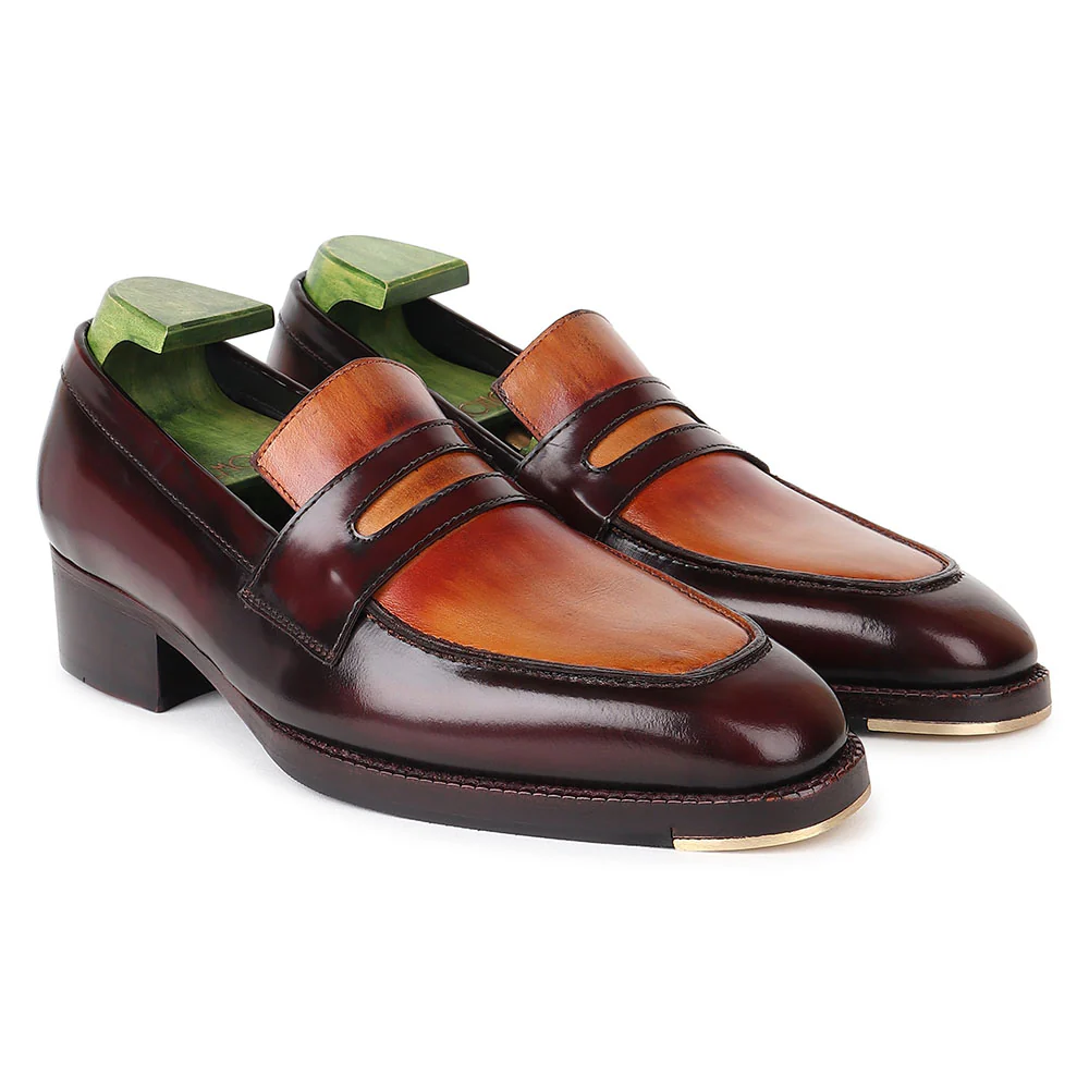 Dual Tone Tan Penny Loafers