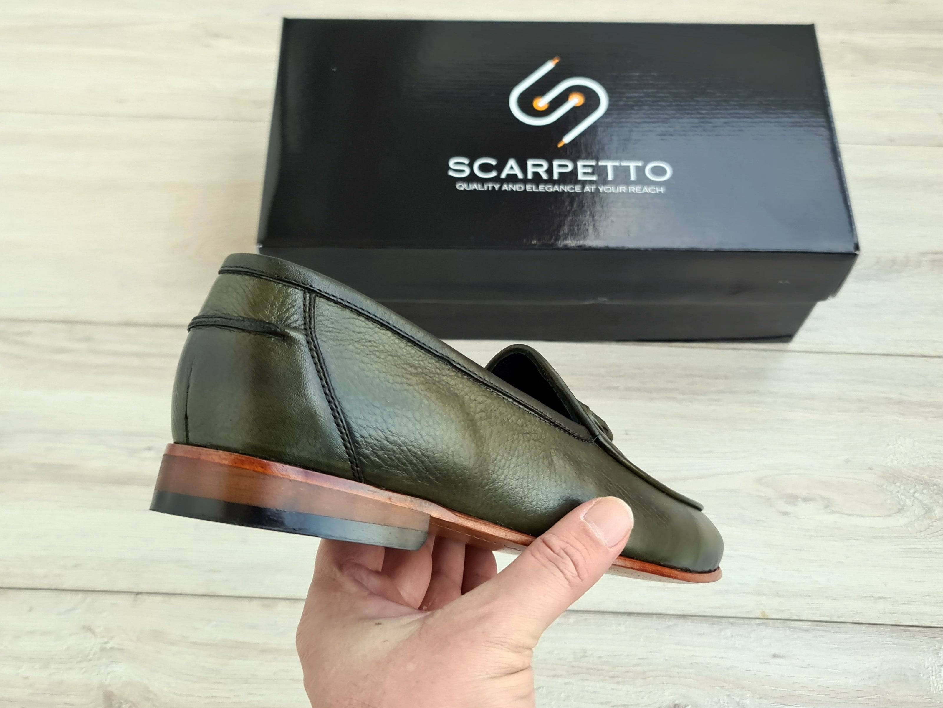 Green Men's Genuine Leather Loafers