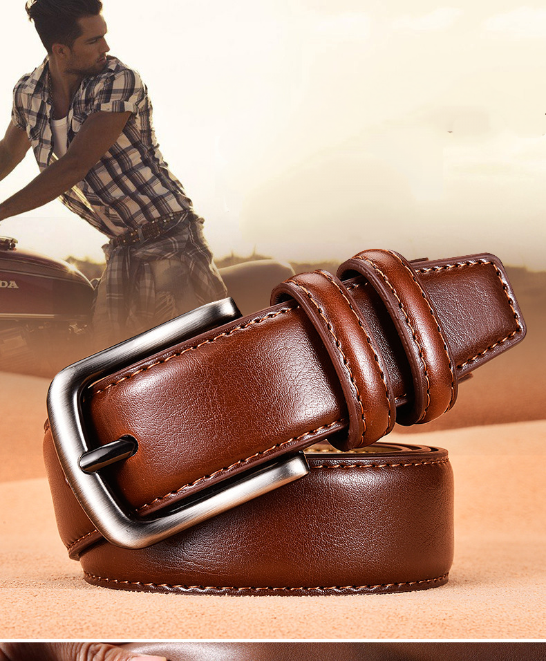 Business Men's Leather Casual Pin Buckle Belt