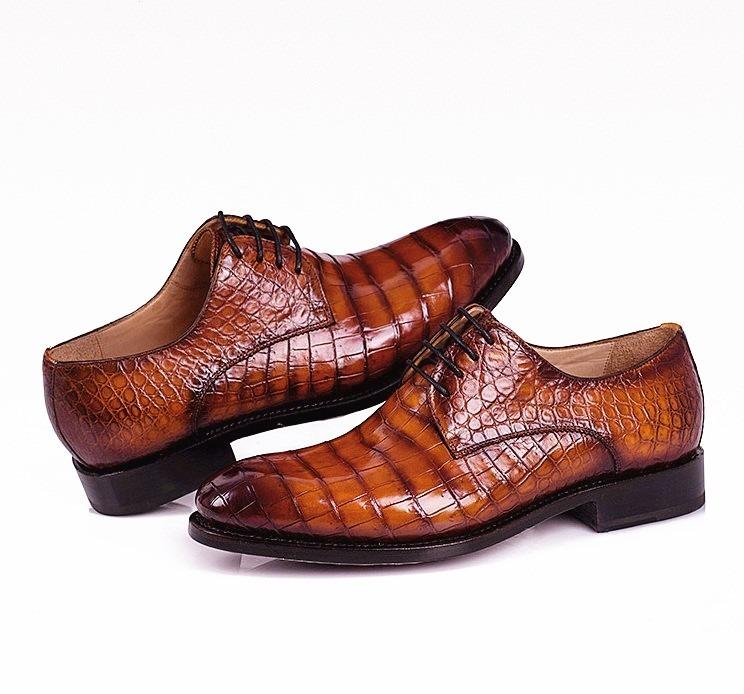 Men’s Genuine Alligator Leather Derby Shoes in Goodyear Welt