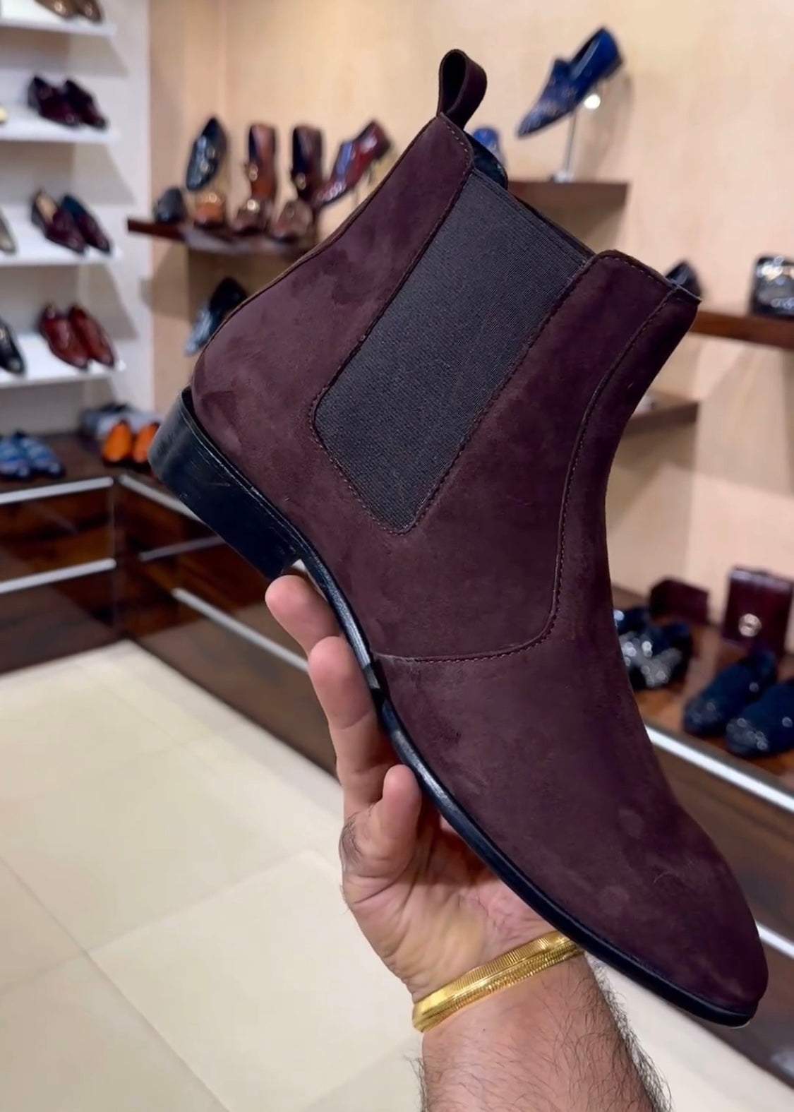 Pure Italian Wine Suede Chelsea Boots