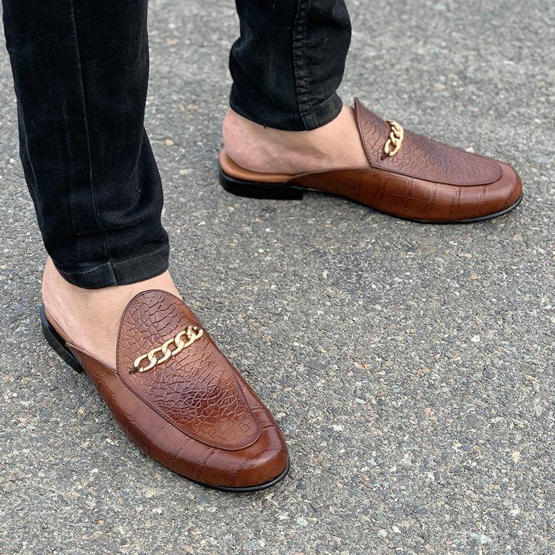 Pure Leather Handmade Mules-133 Black