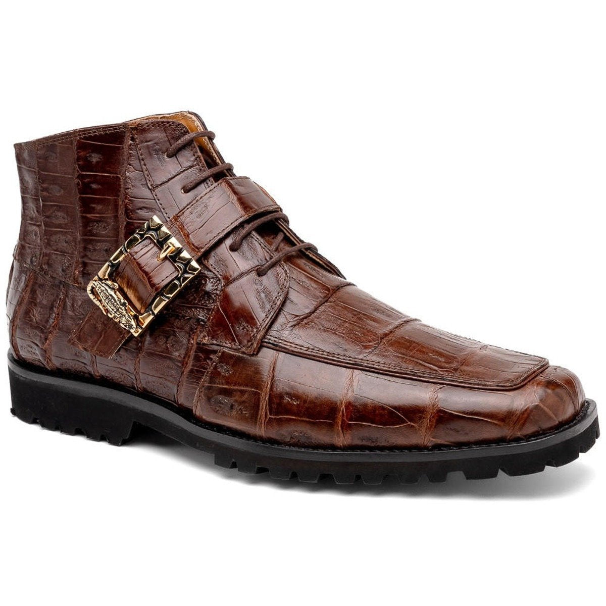 Mauri Mens Blue Alligator Casual Ankle Boots Bulletproof