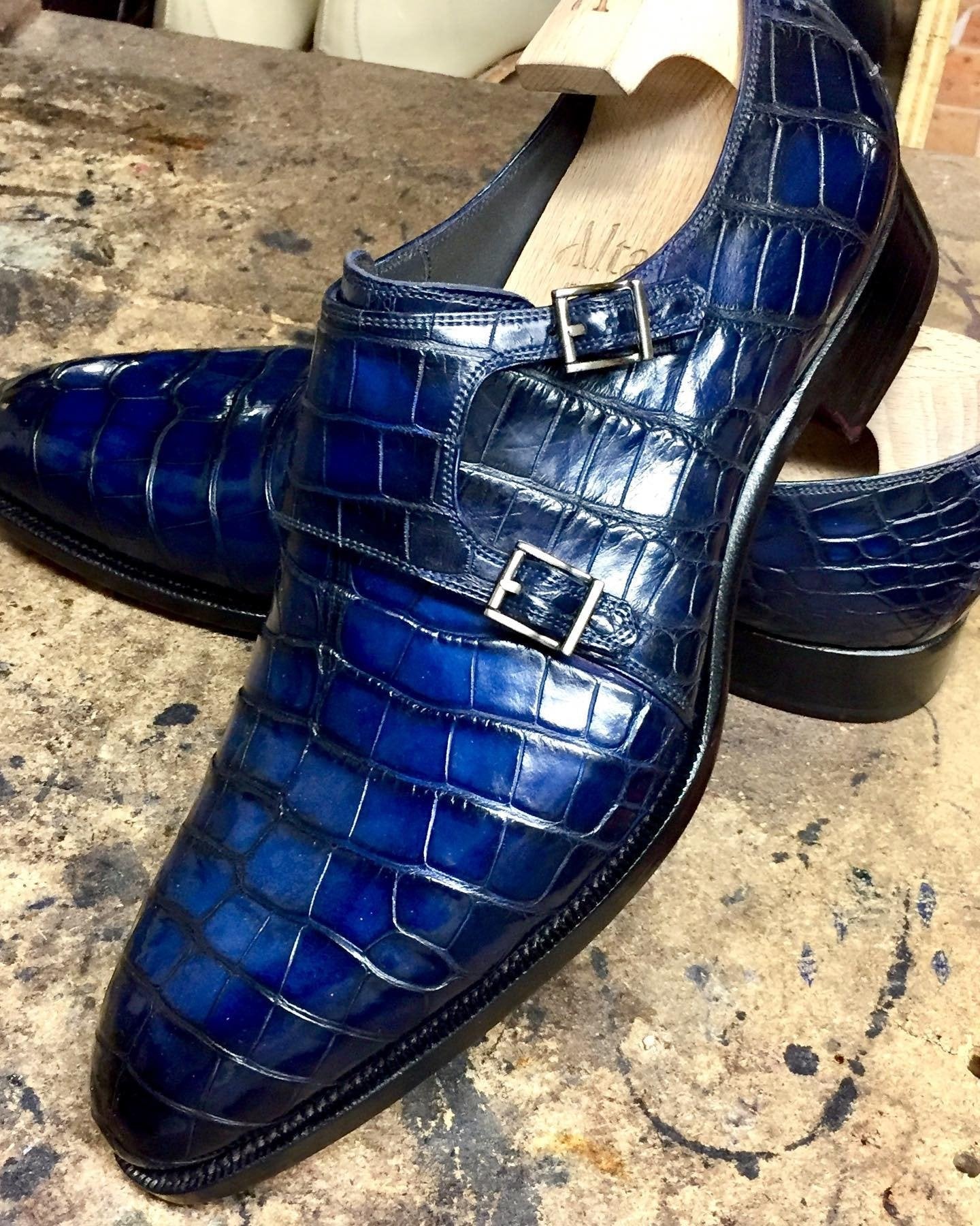 Double Monk Strap Maxim in Alligator