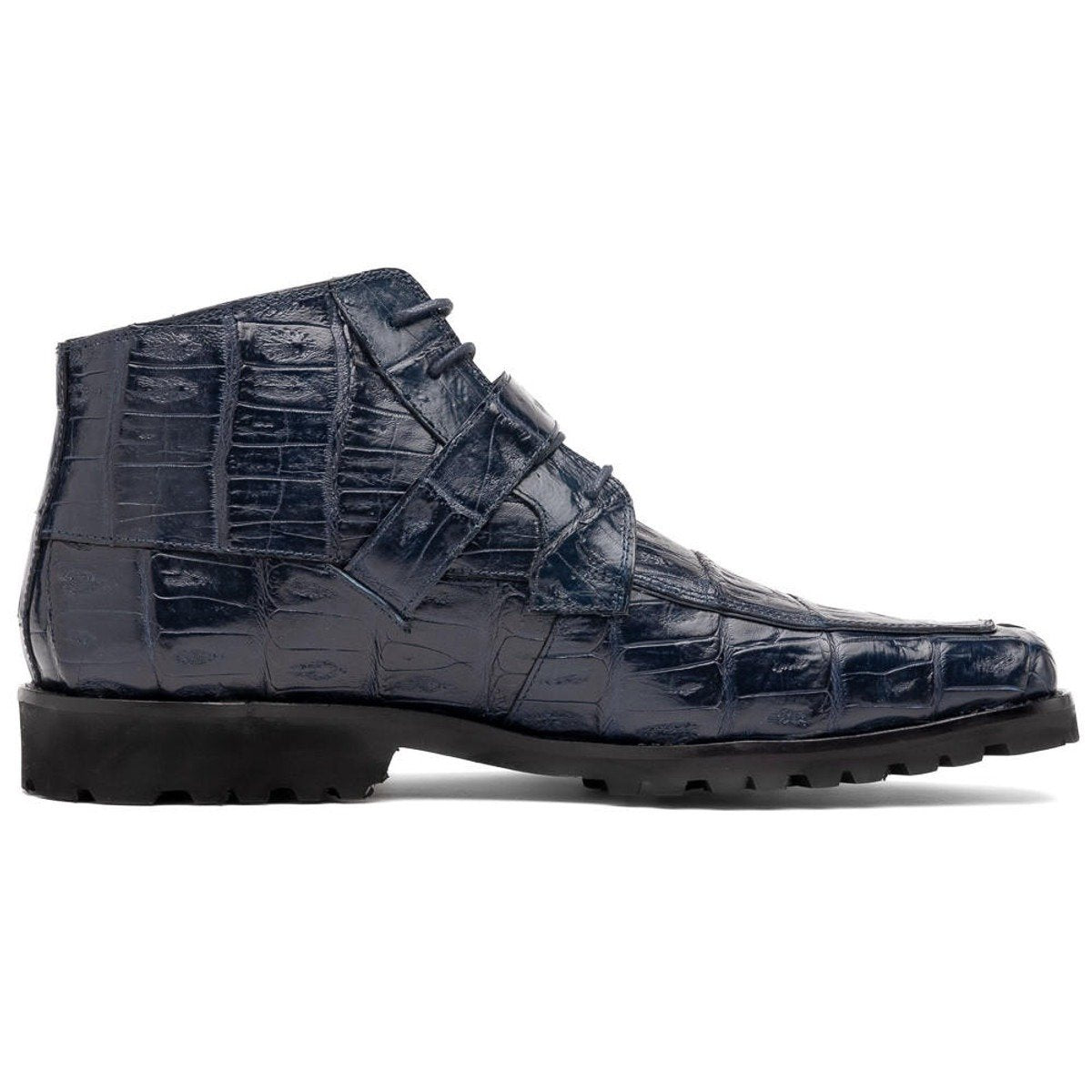 Mauri Mens Blue Alligator Casual Ankle Boots Bulletproof