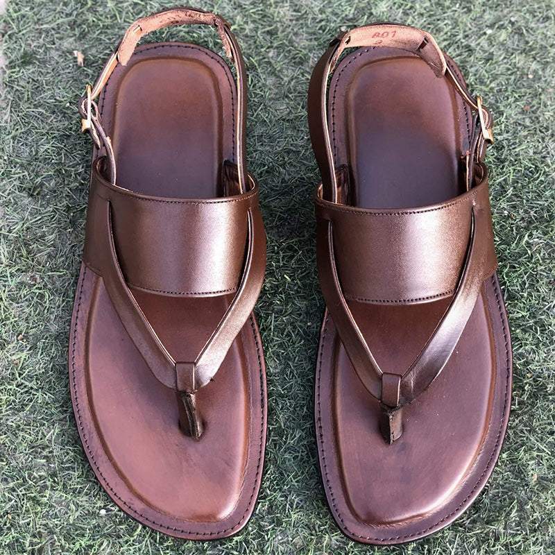 The Round Toe Leather Sandal