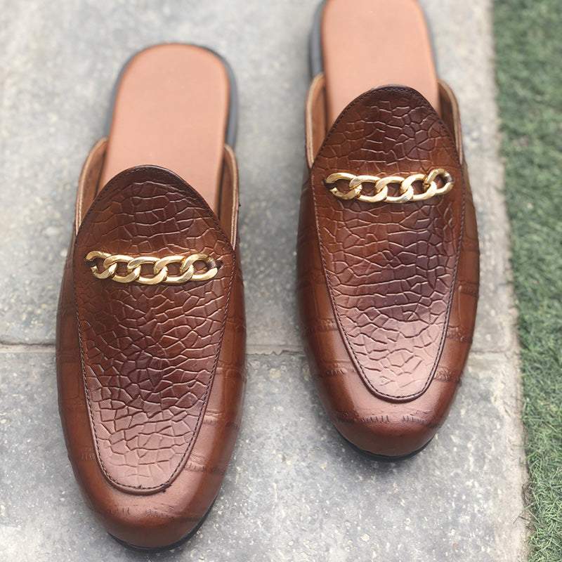 Pure Leather Handmade Mules-133 Black