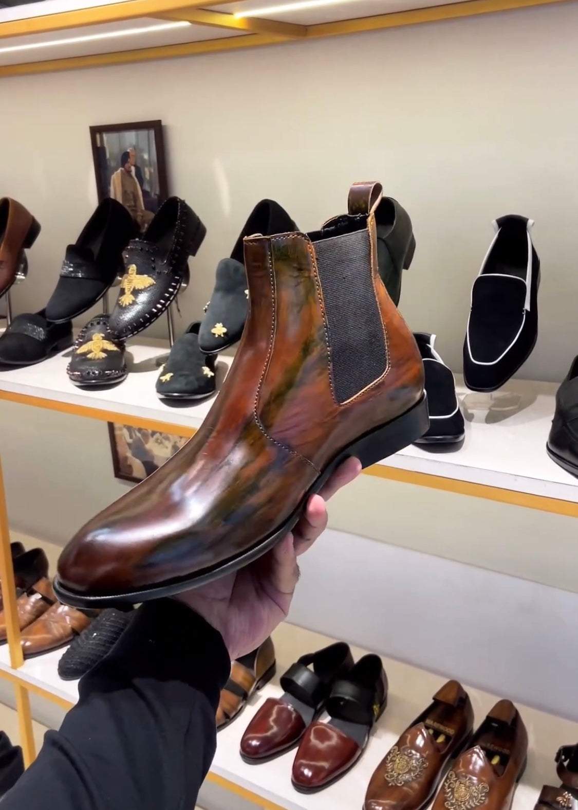 Patina-Finish Boots