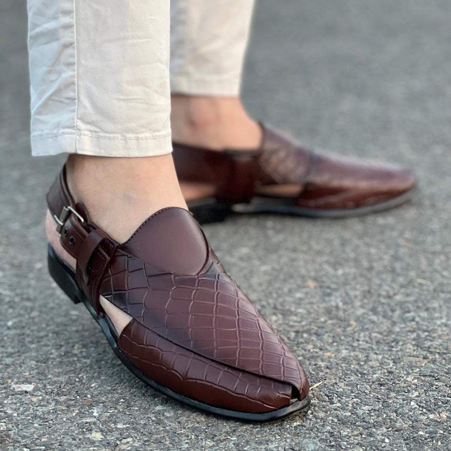 Hand Stitched Textured Maroon/Black Kheri