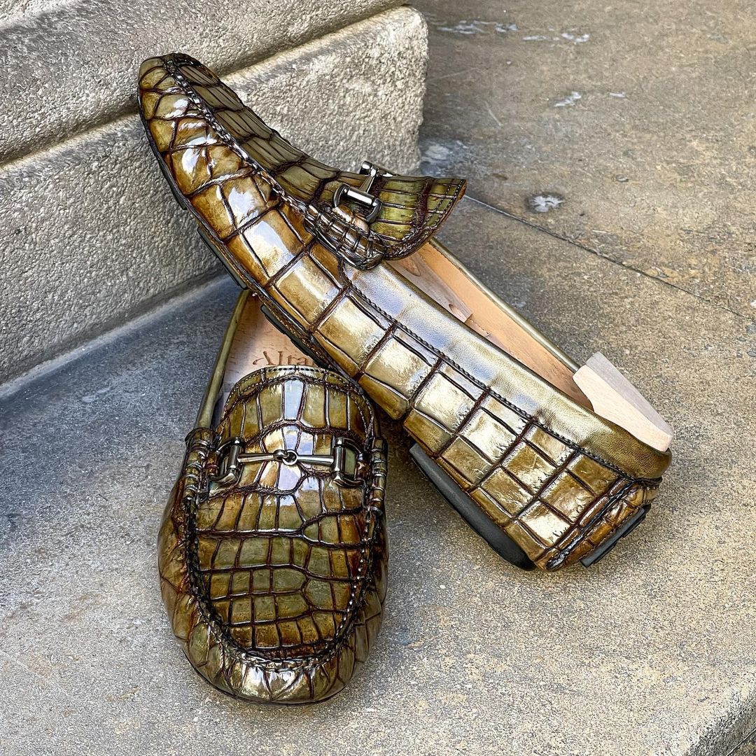 La Driver shoe en full crocodile