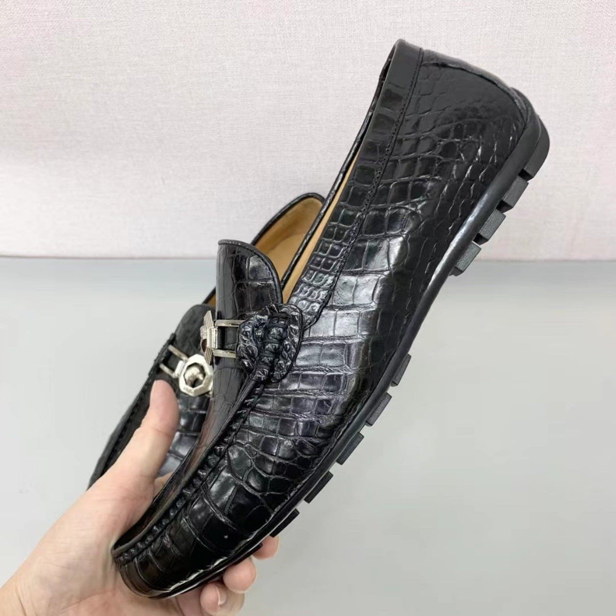 Men's Shoes Genuine Crocodile Alligator Skin Leather Handmade