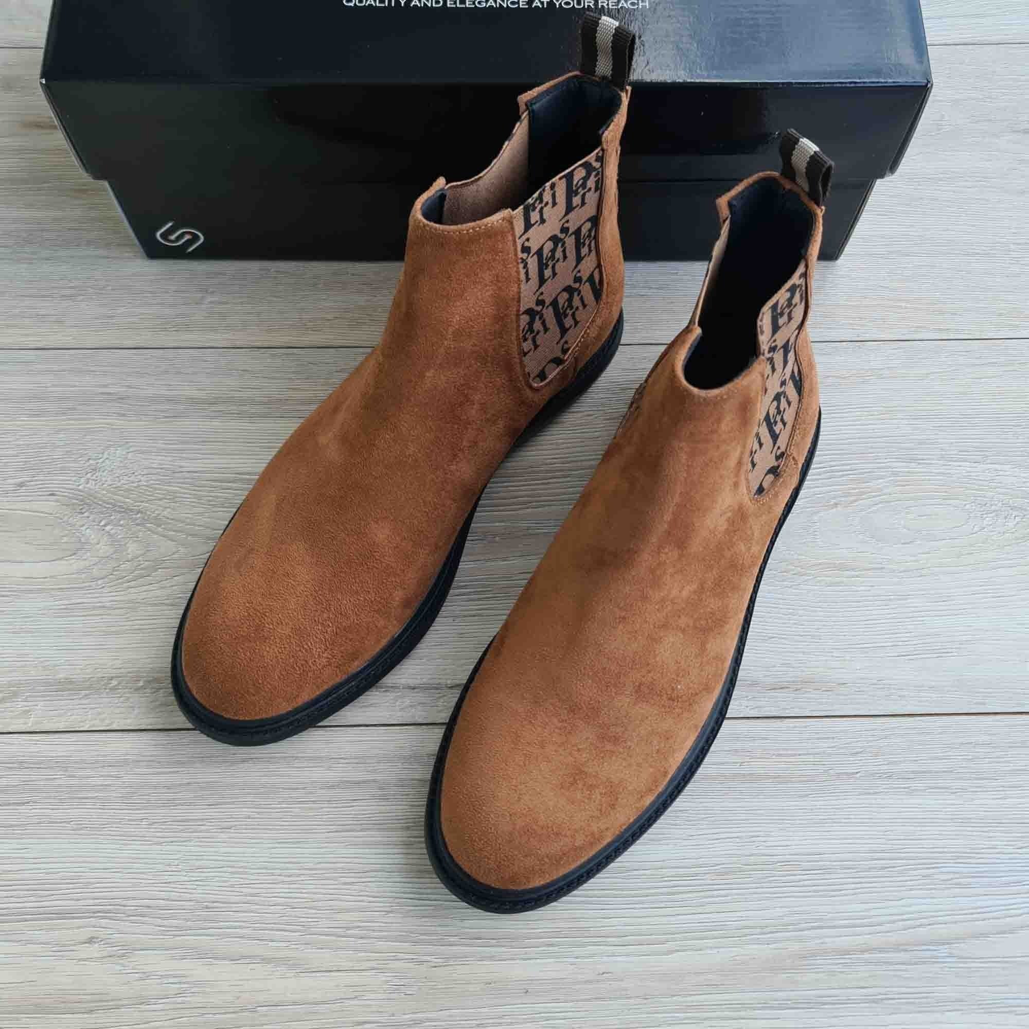 Paris Men's Genuine Suede Leather Boots
