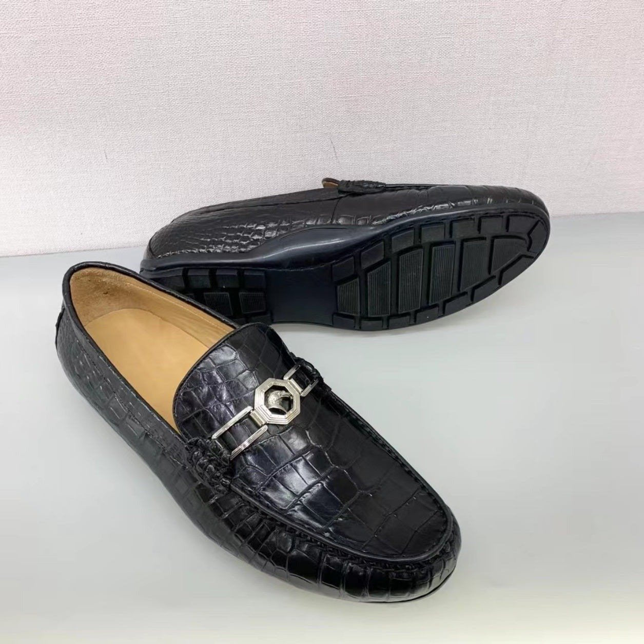 Men's Shoes Genuine Crocodile Alligator Skin Leather Handmade