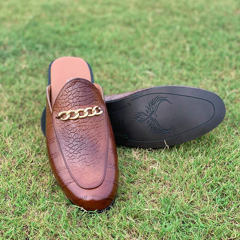 Pure Leather Handmade Mules-133 Black