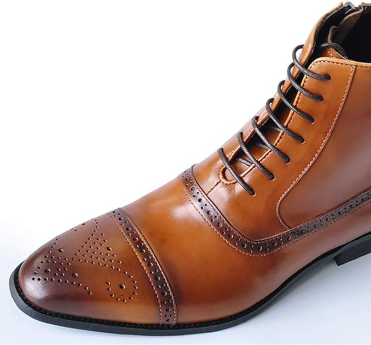 Men Round Toe Leather Short Boots
