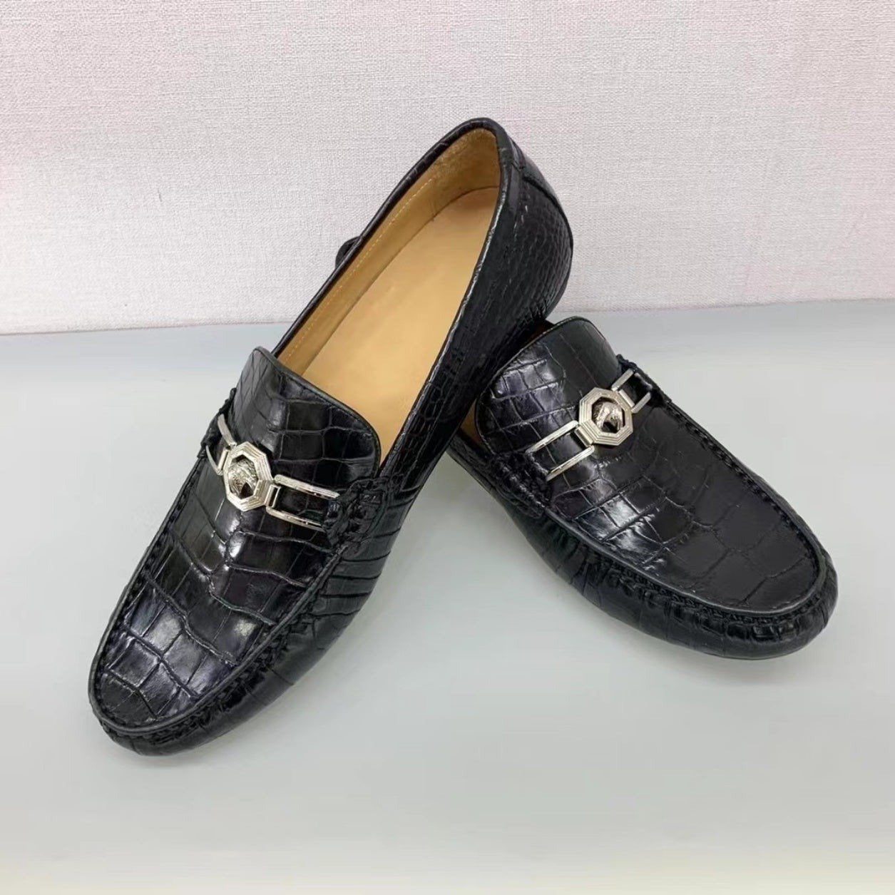 Men's Shoes Genuine Crocodile Alligator Skin Leather Handmade