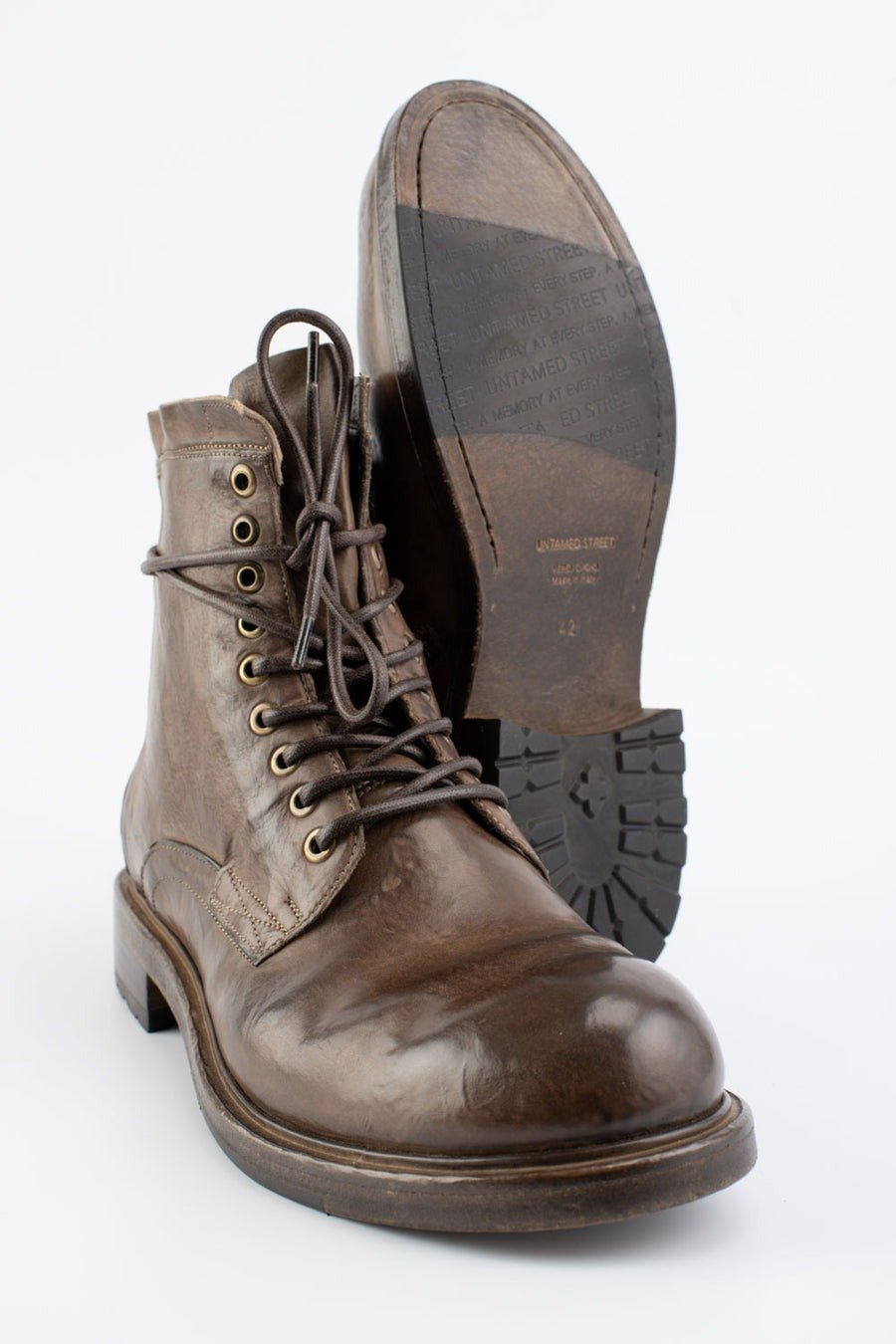 CURZON husk-brown military boots