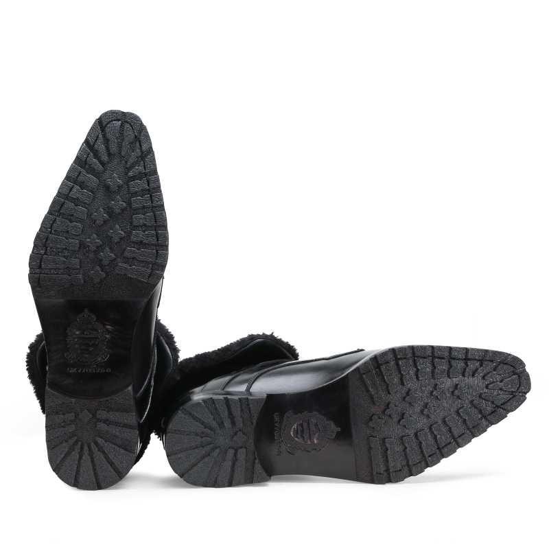 Stalwart Black Designer Fur Boots