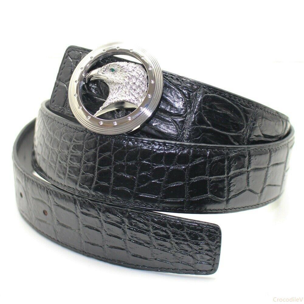 Men's Belt Genuine Crocodile Alligator Skin Leather Belt Handmade