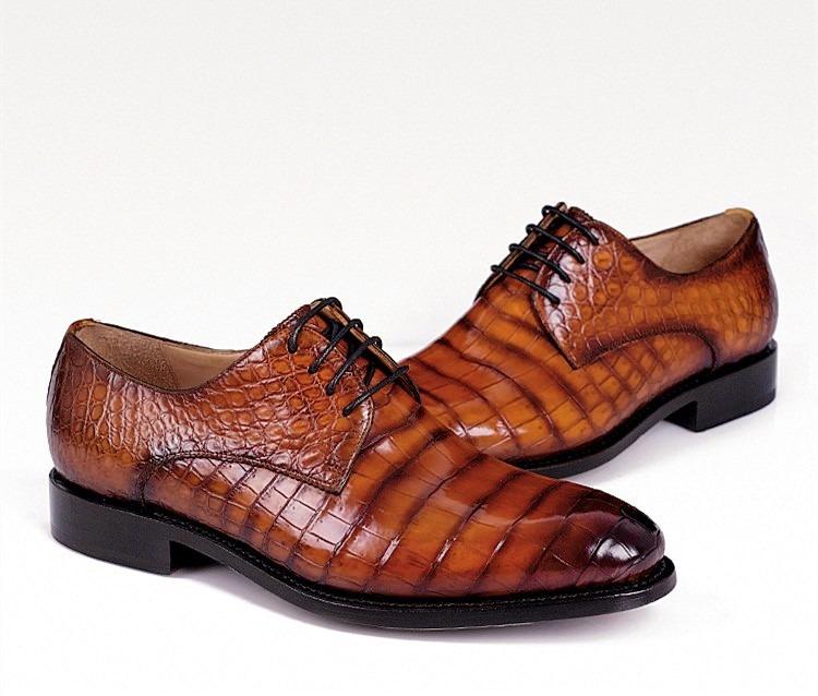 Men’s Genuine Alligator Leather Derby Shoes in Goodyear Welt