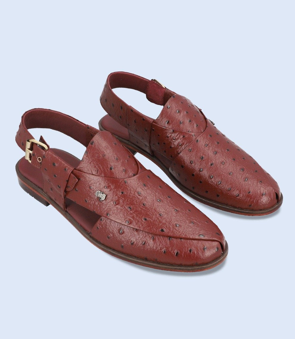 BURGNDY-Men Peshawari's Shoes