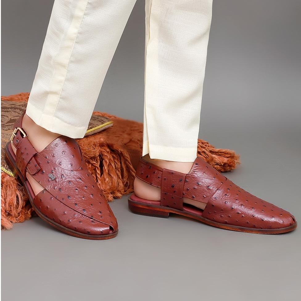BURGNDY-Men Peshawari's Shoes