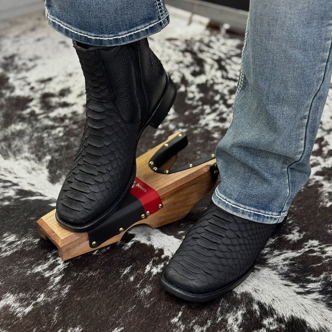 Python Snake Skin Trakas Ankle Boots