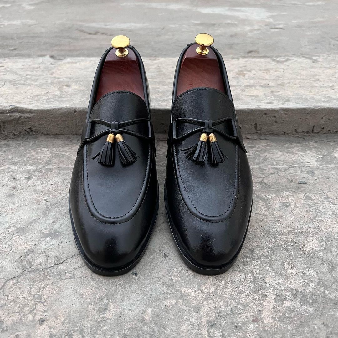 Brown/Black Leather Loafer Shoes-103