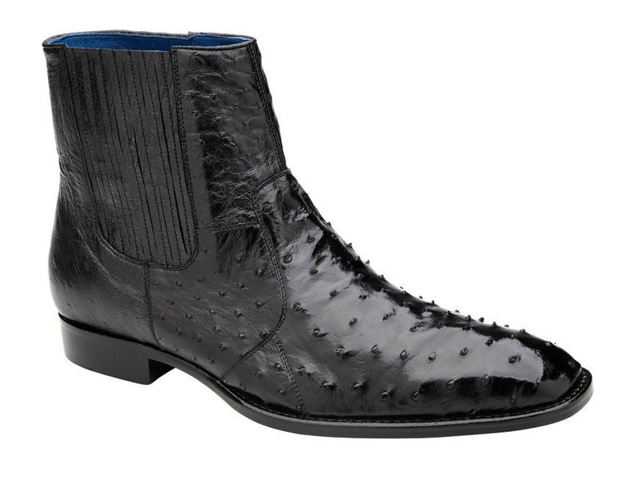 Belvedere Mens Brandy Brown Ostrich Chelsea Boot Roger