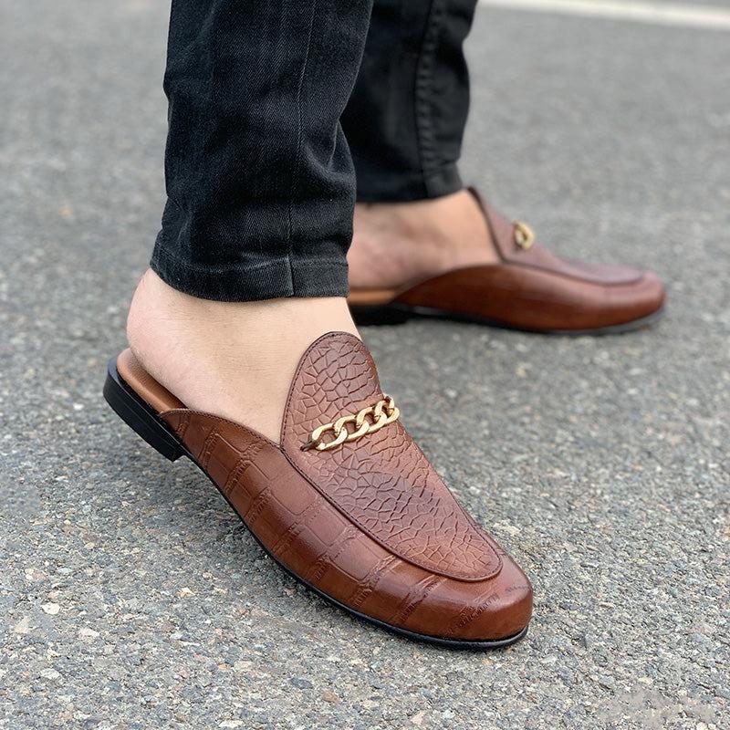Pure Leather Handmade Mules-133 Black