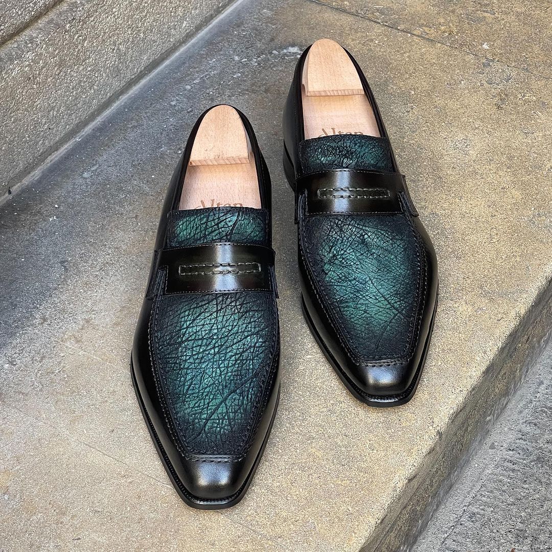 Lincoln Loafer - Precious leather Vamp - Menthol Green