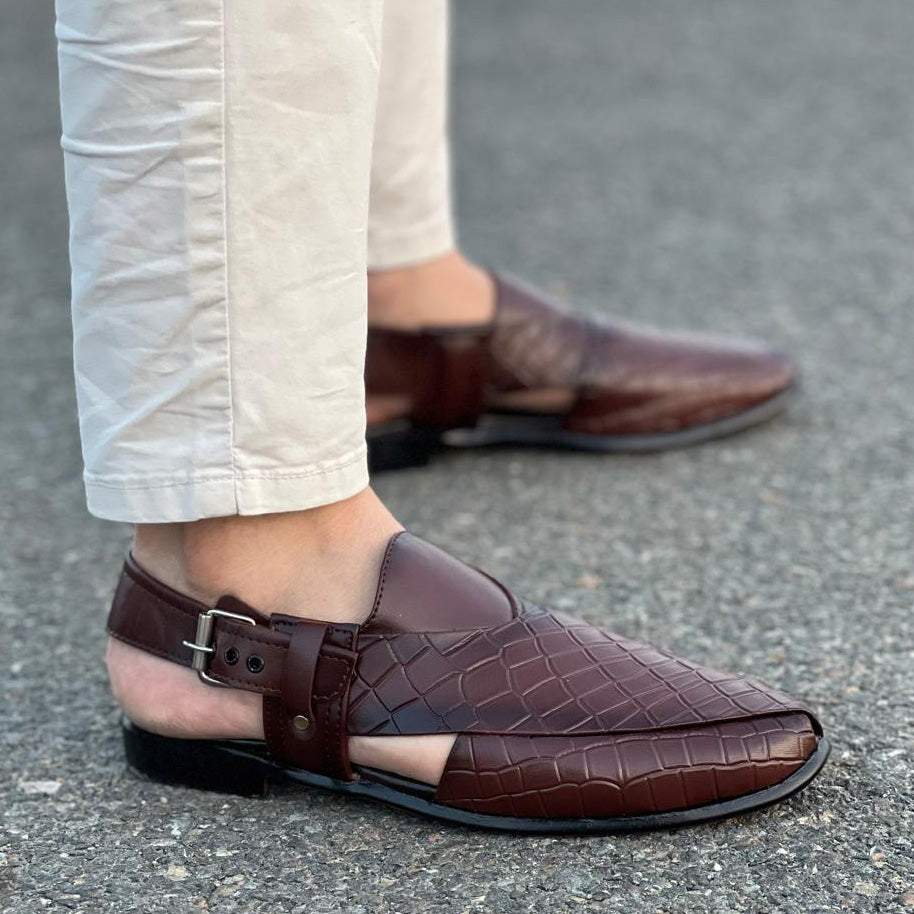 Hand Stitched Textured Maroon/Black Kheri