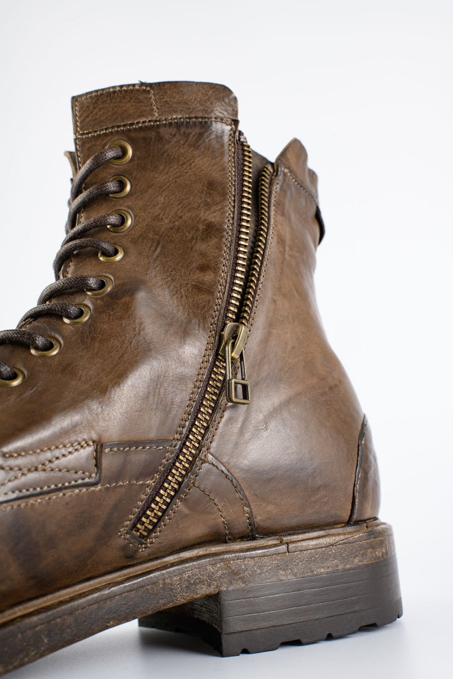 CURZON husk-brown military boots