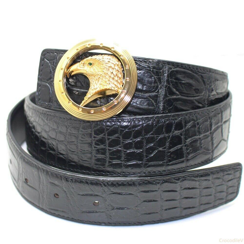 Men's Belt Genuine Crocodile Alligator Skin Leather Belt Handmade