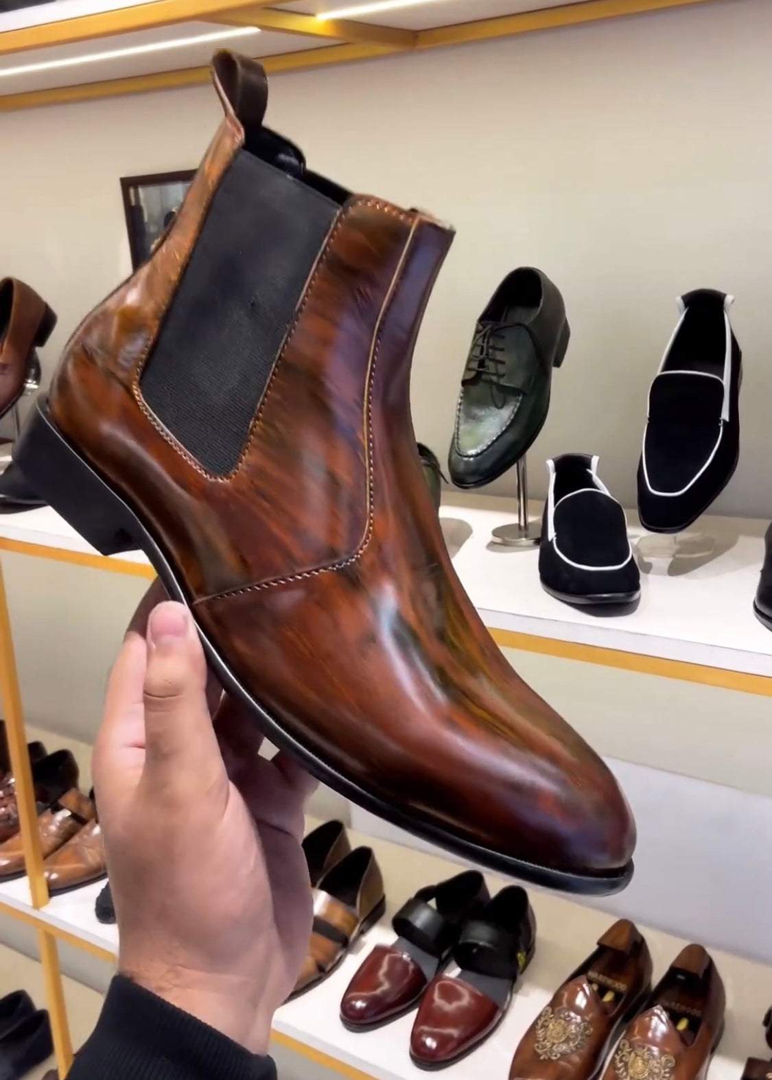 Patina-Finish Boots