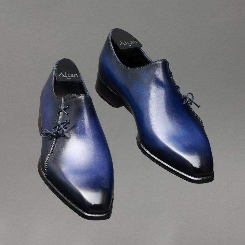 Lateral Lace-up Oxford shoe the Lucas, Night Blue